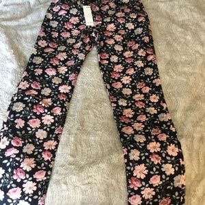 Rebecca Taylor La Vie Rose Black Floral  Jeans 26